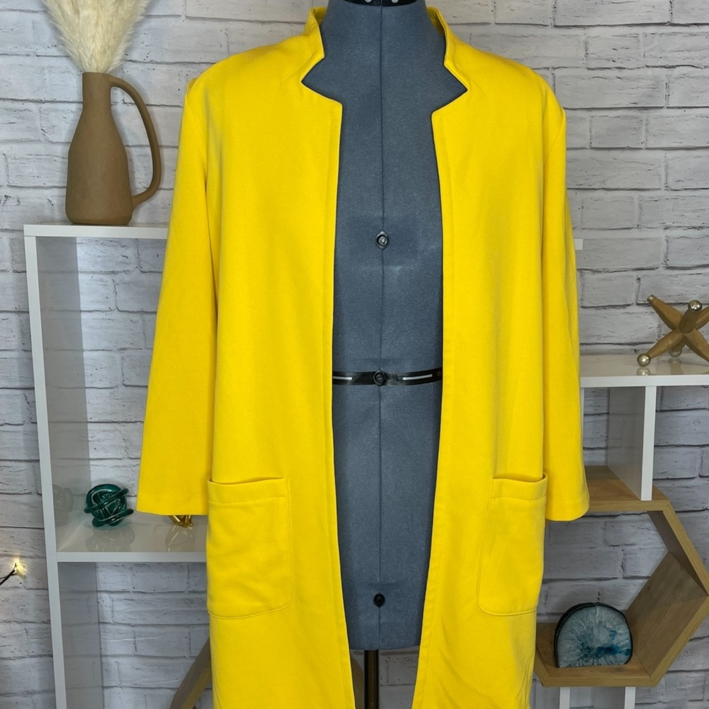 Long Yellow Blazer with Pockets